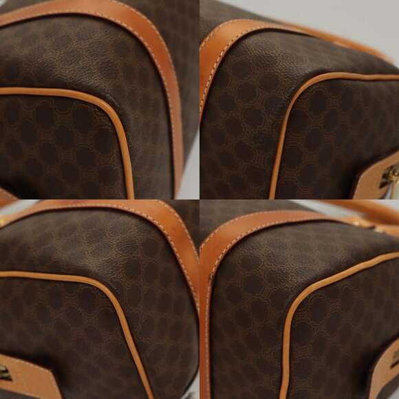 CELINE Macadam Canvas Hand Bag Pvc Leather Brown Gold - Picture 10 of 12